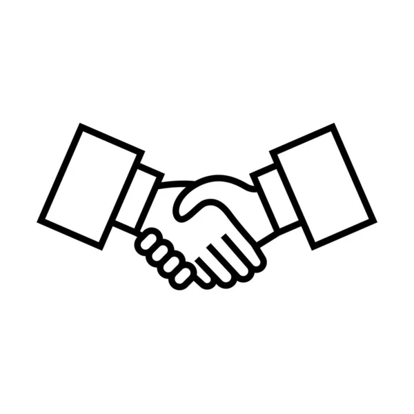 Handshake-Liniensymbol, Konzeptzeichen, Umrissvektorillustration, lineares Symbol. — Stockvektor