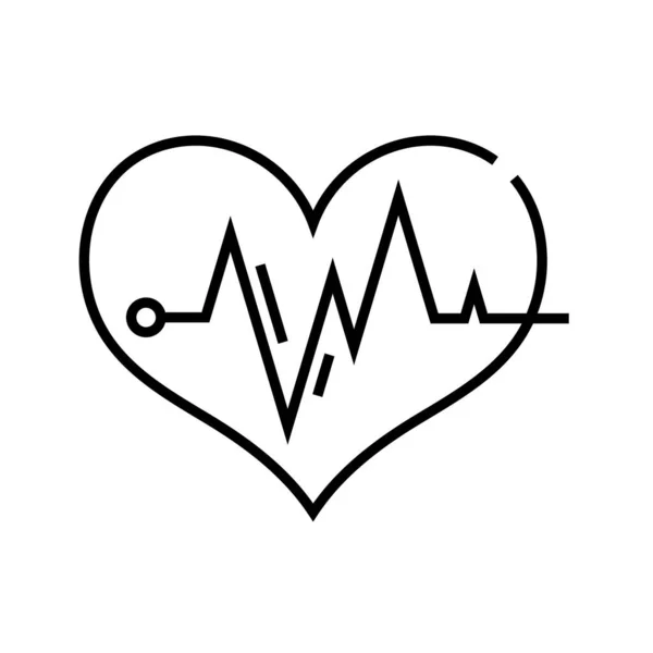 Ícone de linha de mordida de coração, sinal de conceito, ilustração de vetor de contorno, símbolo linear . — Vetor de Stock