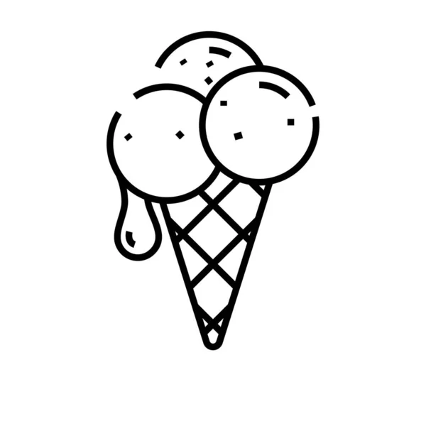 Icono de línea de helados, signo de concepto, ilustración de vectores de contorno, símbolo lineal . — Archivo Imágenes Vectoriales