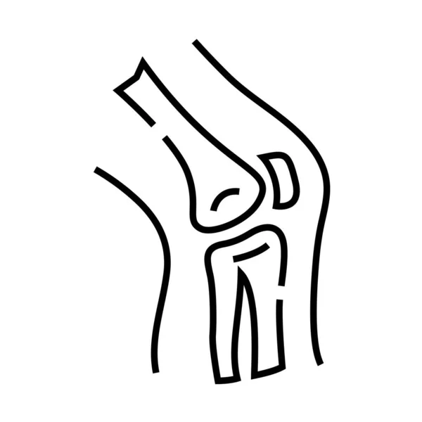 Icono de línea de estructura de huesos internos de rodilla, signo de concepto, ilustración de vectores de contorno, símbolo lineal . — Vector de stock