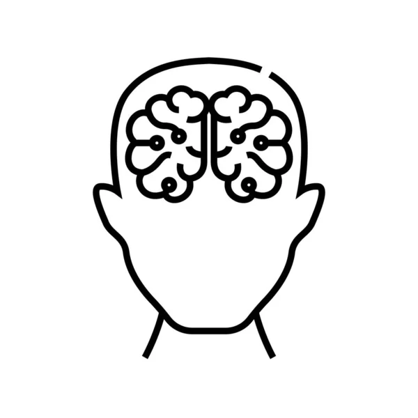 인간 잠재력있는 선 아이콘, 컨셉트 사인, 윤곽 벡터 일러스트, 선형 기호. — 스톡 벡터