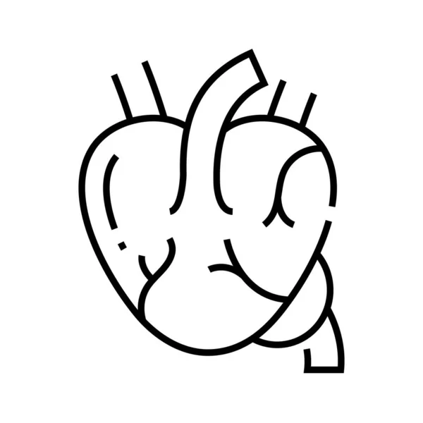心脏病线图标、概念符号、轮廓矢量图解、线形符号. — 图库矢量图片