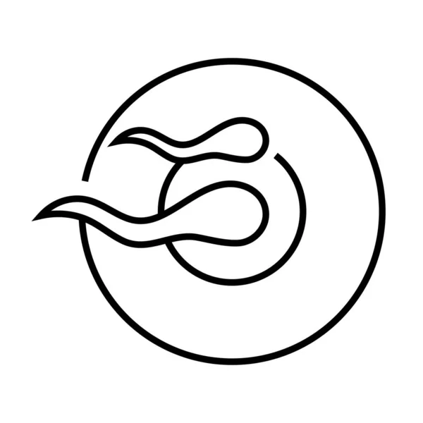 Symbol der menschlichen Reproduktionslinie, Konzeptzeichen, Umrissvektorillustration, lineares Symbol. — Stockvektor