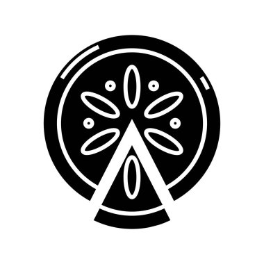 Cheesecake siyah simgesi, konsept illüstrasyon, vektör düz sembol, kabartma işareti.