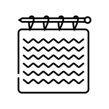 Çalışma çizgisi simgesi, konsept işareti, taslak vektör çizimi, doğrusal sembol.