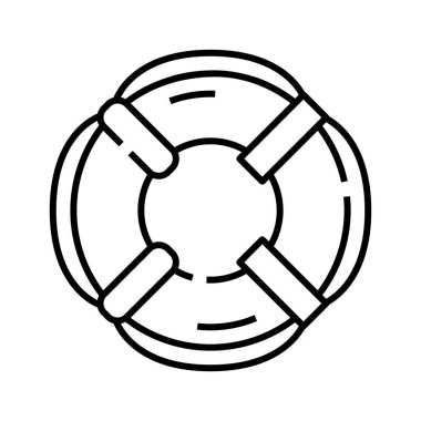 Yardım hattı simgesi, kavram işareti, ana hatlı vektör çizimi, doğrusal sembol.