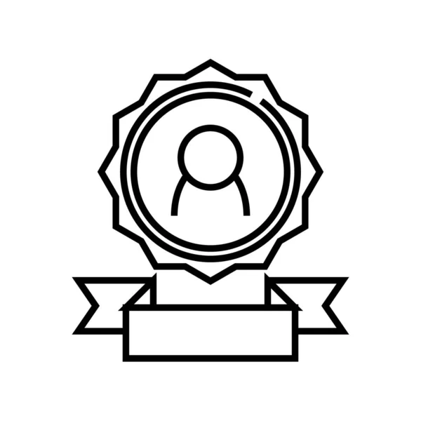 Icono de línea de emblema honorable, signo de concepto, ilustración de vectores de contorno, símbolo lineal . — Vector de stock