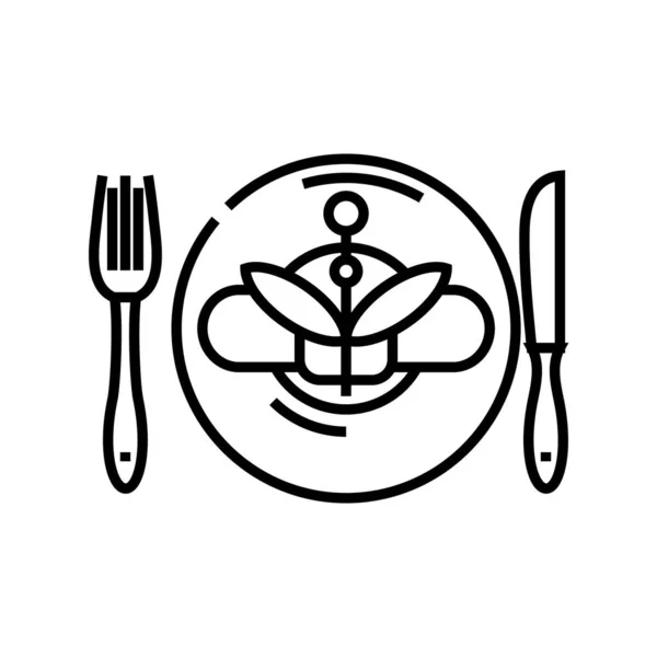 Holiday dinner line icon, concept sign, outline vector illustration, linear symbol.