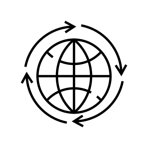 Globales Karussell-Liniensymbol, Konzeptzeichen, Umrissvektorillustration, lineares Symbol. — Stockvektor