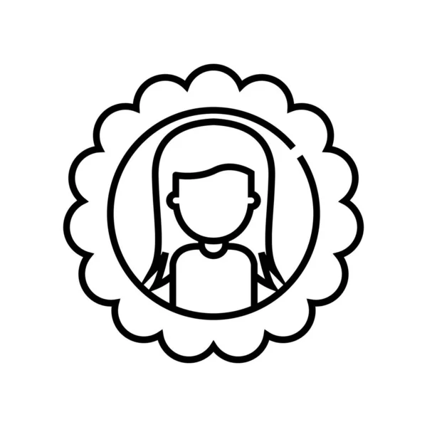 Icono de línea de chica, signo de concepto, ilustración de vector de contorno, símbolo lineal . — Vector de stock