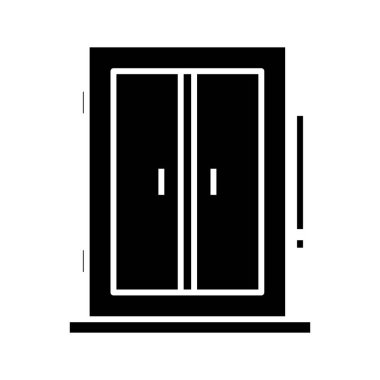 Dolap simgesi, konsept illüstrasyon, vektör düz sembol, kabartma işareti.