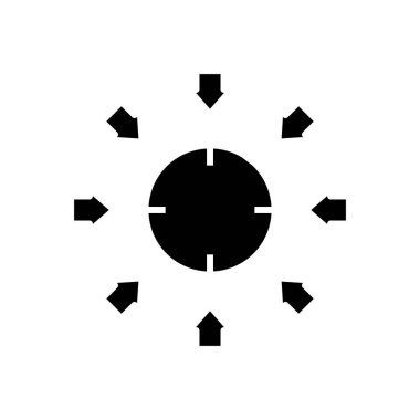 Toplu hedef siyah simge, konsept illüstrasyon, vektör düz sembol, kabartma işareti.