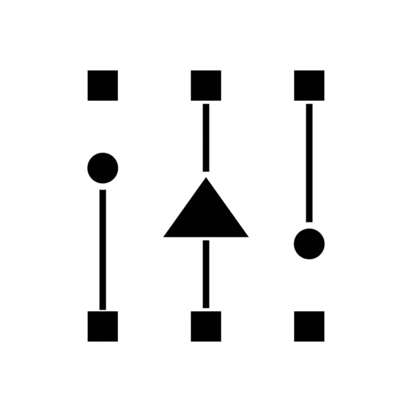 Verbindungen schwarzes Symbol, Konzeptillustration, Vektor flaches Symbol, Glyphen-Zeichen. — Stockvektor