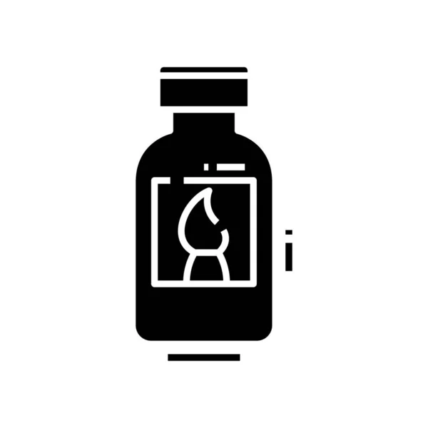 彩色瓶子黑色图标，概念图，矢量平面符号，字形符号. — 图库矢量图片