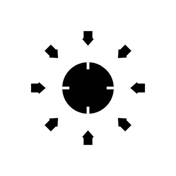 Ícone preto do alvo coletivo, ilustração do conceito, símbolo liso do vetor, sinal do glifo . — Vetor de Stock