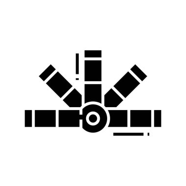 Renk paleti siyah simgesi, konsept illüstrasyon, vektör düz sembol, kabartma işareti.