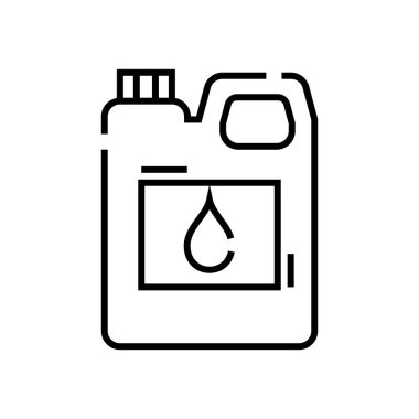 Jerrycan çizgi simgesi, konsept işareti, özet vektör çizimi, doğrusal sembol.