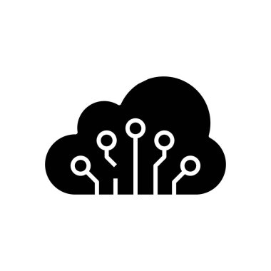 Cloud service black icon, concept illustration, vector flat symbol, glyph sign.