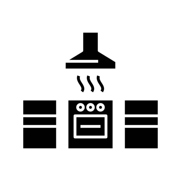 Cooker hood black icon, 컨셉트 일러스트, 벡터 플랫 심볼 , Glyph sign. — 스톡 벡터