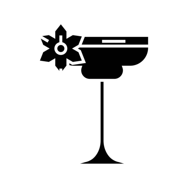 Verre à cocktail icône noire, illustration de concept, symbole plat vectoriel, signe de glyphe . — Image vectorielle