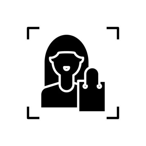 Icono negro de la elección del cliente, ilustración del concepto, símbolo plano del vector, signo del glifo . — Vector de stock