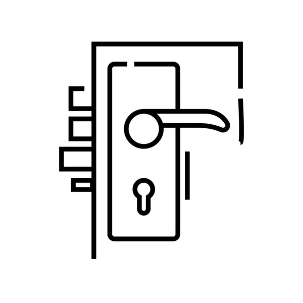 Vergrendeling deuren lijn pictogram, concept teken, omtrek vector illustratie, lineair symbool. — Stockvector