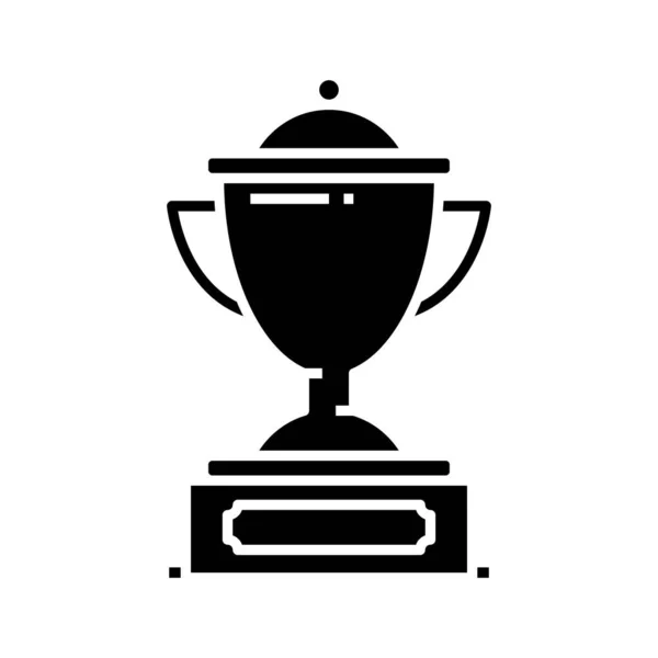 Copa de la competencia icono negro, concepto de ilustración, vector de símbolo plano, signo de glifo . — Vector de stock