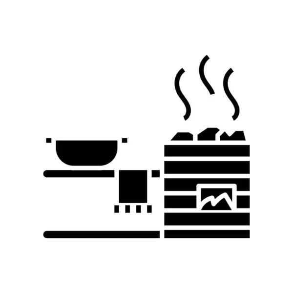 Icône noire de cuisson, illustration de concept, symbole plat vectoriel, signe de glyphe . — Image vectorielle