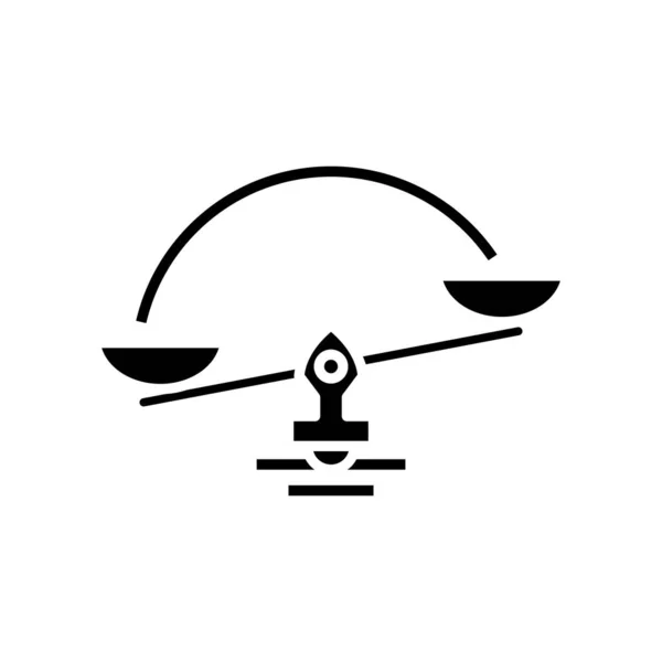 Icona nera di confronto, illustrazione concettuale, simbolo piatto vettoriale, segno di glifo . — Vettoriale Stock