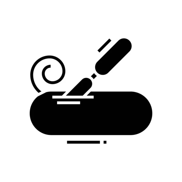 Cutting paper black icon, concept illustration, vector flat symbol, glyph sign. — Διανυσματικό Αρχείο