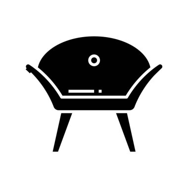 Comfortable chair black icon, concept illustration, vector flat symbol, glyph sign.