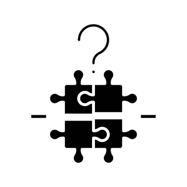 Tamamlanmış yapboz simgesi, konsept illüstrasyon, vektör düz sembol, kabartma işareti.