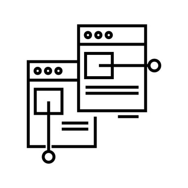 Linking pages line icon, concept sign, outline vector illustration, linear symbol.