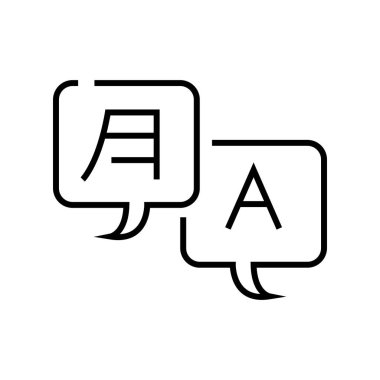 Interlanguage communication line icon, concept sign, outline vector illustration, linear symbol.