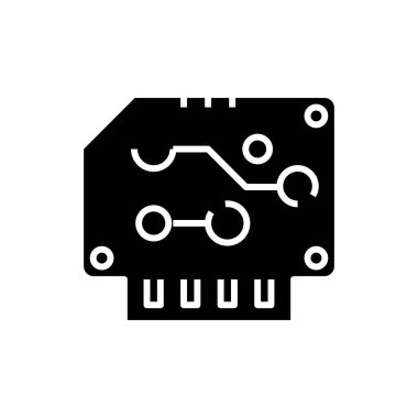 Computer card black icon, concept illustration, vector flat symbol, glyph sign.