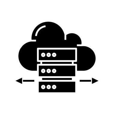 Cloud case black icon, concept illustration, vector flat symbol, glyph sign.