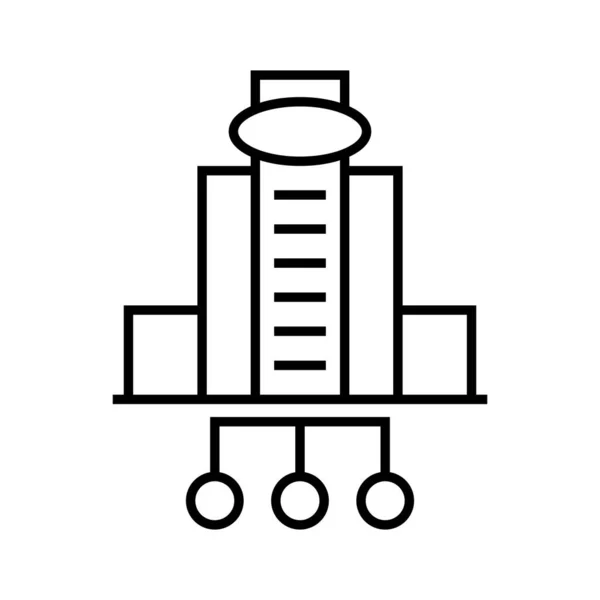Main office line icon, concept sign, outline vector illustration, linear symbol. — Stock vektor