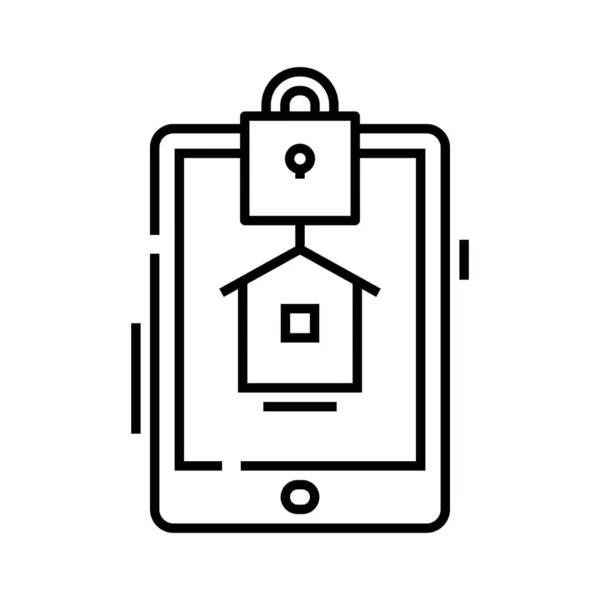 Locked services line icon, concept sign, outline vector illustration, linear symbol. — ストックベクタ