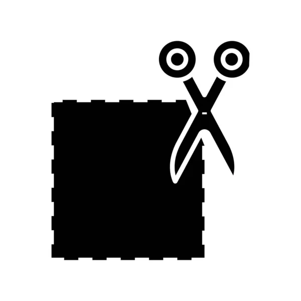Contour cutting black icon, concept illustration, vector flat symbol, glyph sign. — Stock Vector