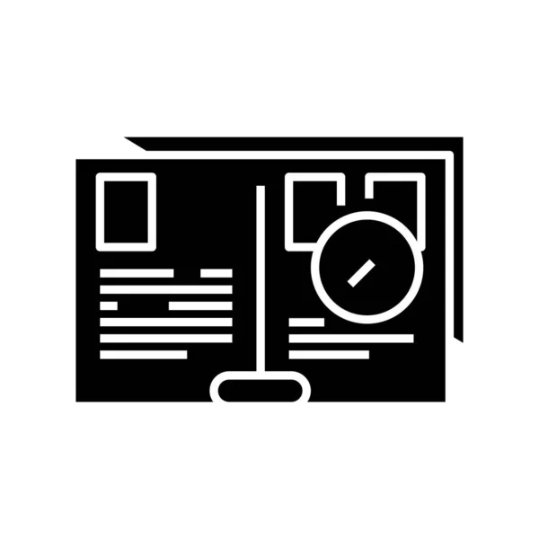 Daily planning black icon, concept illustration, vector flat symbol, glyph sign. — 스톡 벡터