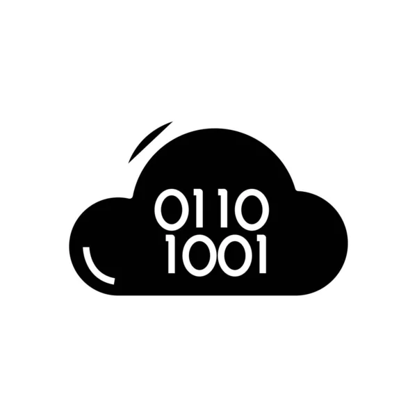 Technologie Cloud icône noire, illustration de concept, symbole plat vectoriel, signe de glyphe . — Image vectorielle