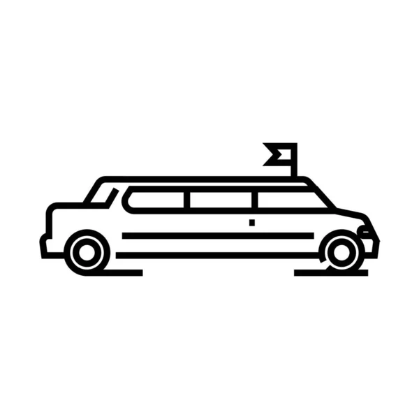 Long limo line icon, concept sign, outline vector illustration, linear symbol. — Stockvector