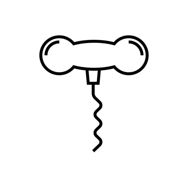 Little corkscrew line icon, concept sign, outline vector illustration, linear symbol. — Stock vektor