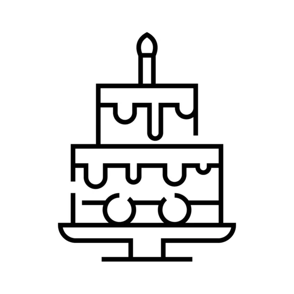 Layered cake line icon, concept sign, outline vector illustration, linear symbol. — Vector de stock