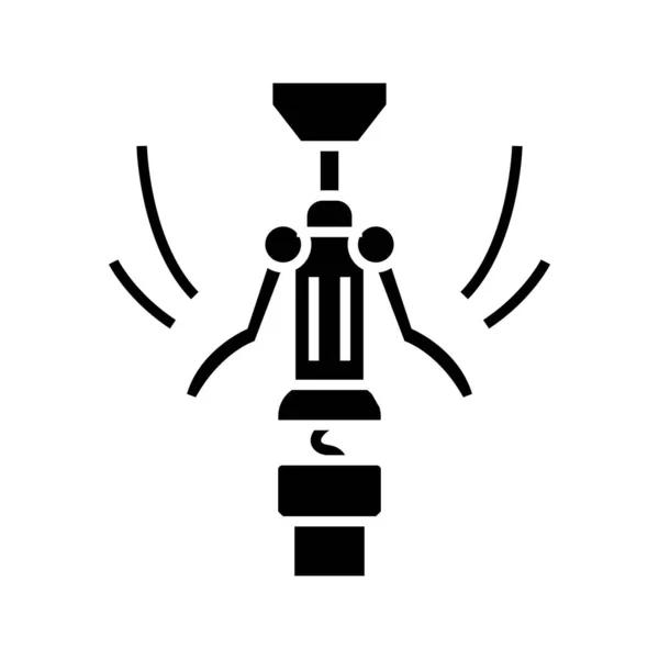 Corkscrew ikon hitam, konsep ilustrasi, vektor simbol datar, tanda glif . - Stok Vektor