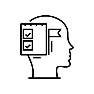 Memory abilities line icon, concept sign, outline vector illustration, linear symbol.