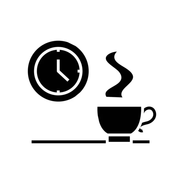 Coffee break black icon, concept illustration, vector flat symbol, glyph sign. — Stockvector