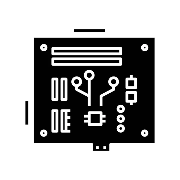 Computer details black icon, concept illustration, vector flat symbol, glyph sign. — ストックベクタ