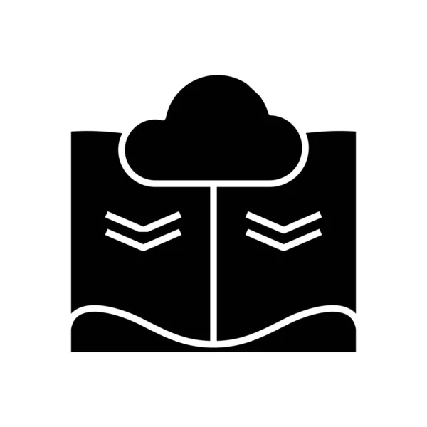 Cloud reservation black icon, concept illustration, vector flat symbol, glyph sign. — 图库矢量图片