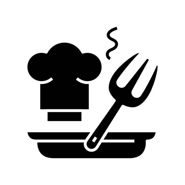 Arte culinaria icona nera, concetto illustrazione, vettore simbolo piatto, segno di glifo . — Vettoriale Stock